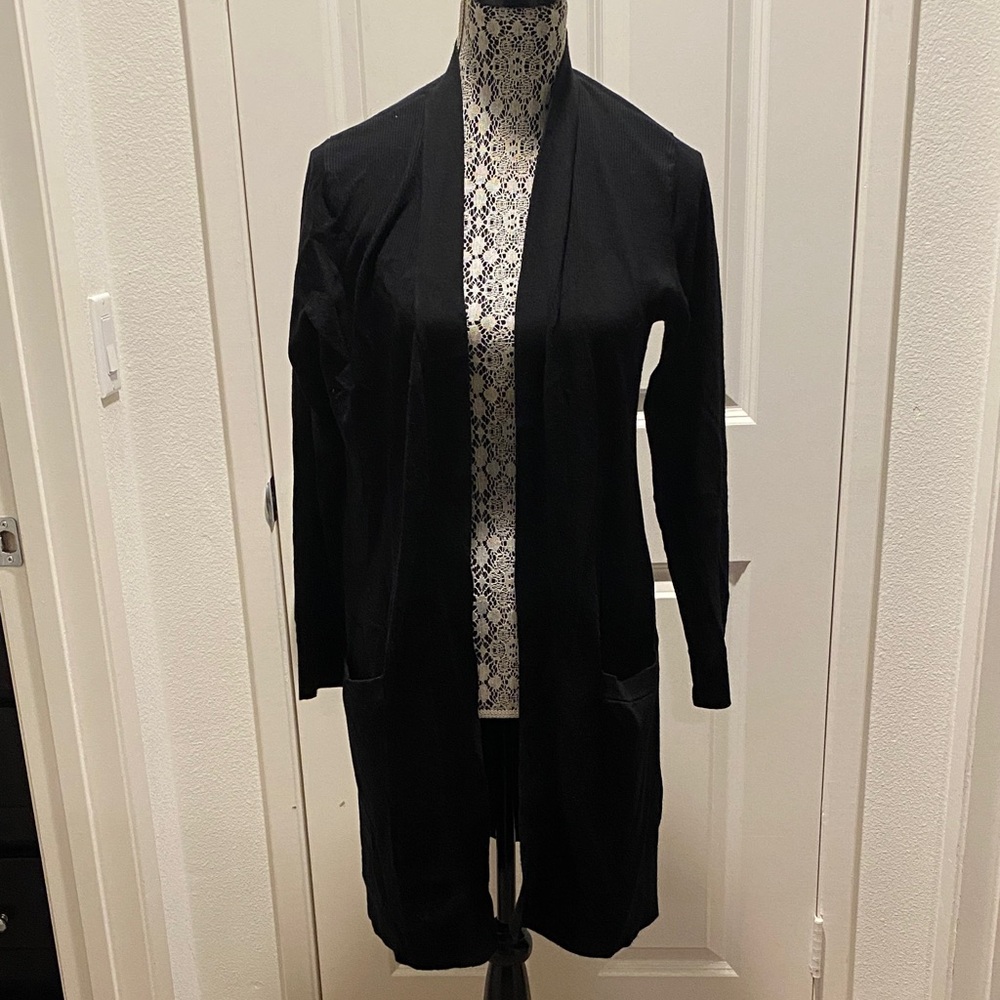 Alexandra + Oak Black Long Cardigan EUC
